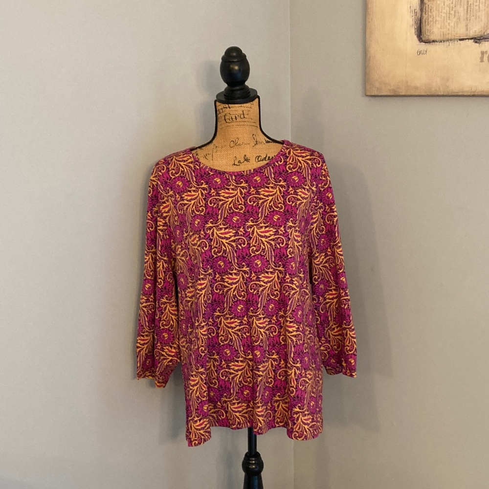 Kim Rogers Purple Multi Color Blouse Women Size 3X